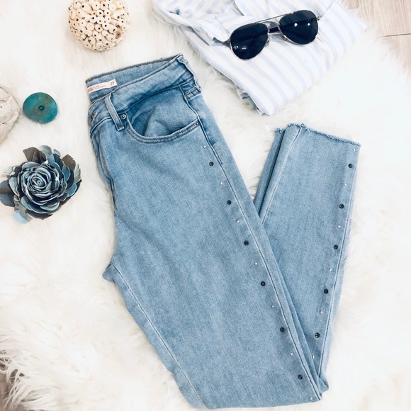 Levi's Denim - Levi’s 721 High-Rise Studded Skinny Jeans